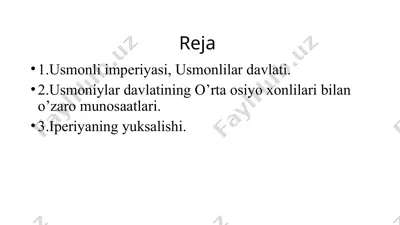 usmonli imperiyasi, usmonlilar davlati — PPTX