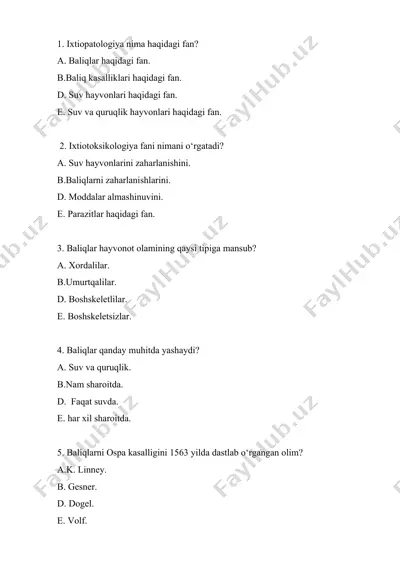 ixtiotoksikologiya fani — DOCX
