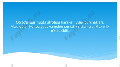 harakat va o'zgarmas nuqta — PPTX