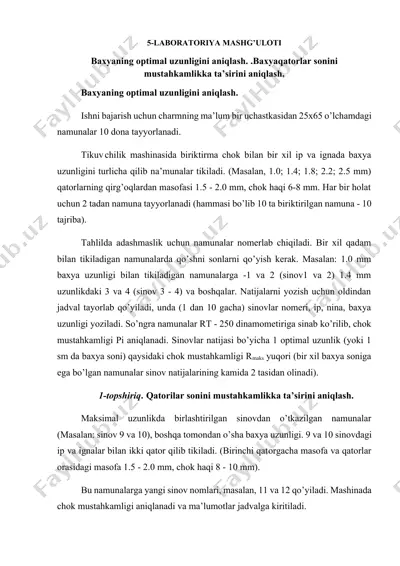 namunalar tayyorlash laboratoriyasi — DOCX