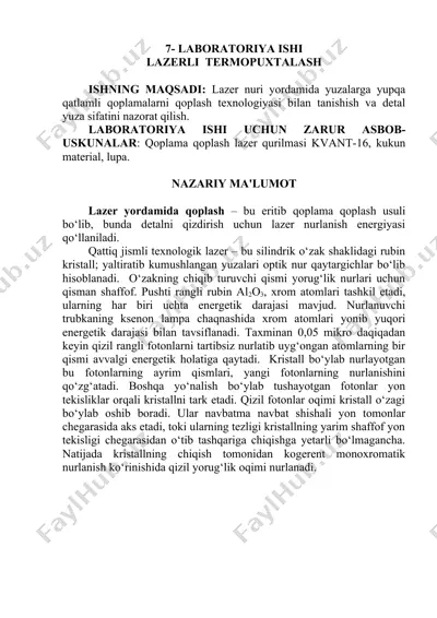 lazerli termopuxtalash — DOCX