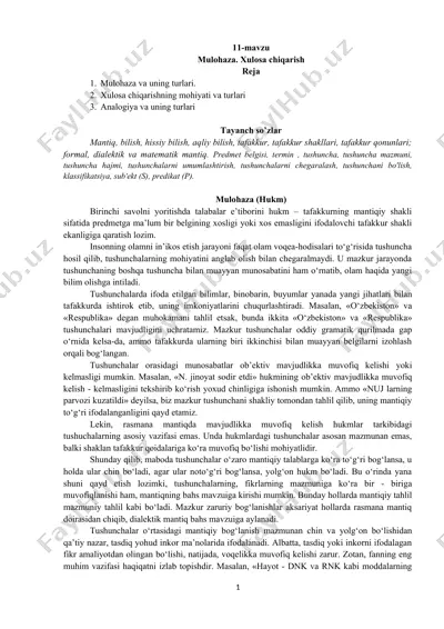 mulohaza va uning turlari — DOCX