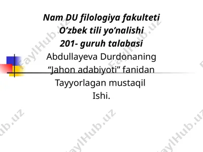 jahon adabiyoti — PPT