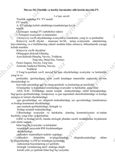 tinchlik va harbiy harakatlar olib borish davrida fv — DOCX