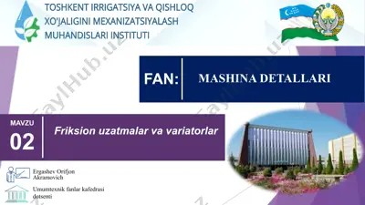 friksion uzatmalar va variatorlar — PPTX