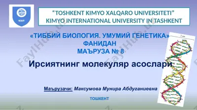 ирсиятнинг молекуляр асослари — PPTX