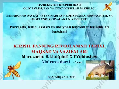 fanning rivojlanish tarixi, maqsad va vazifalari — PPTX