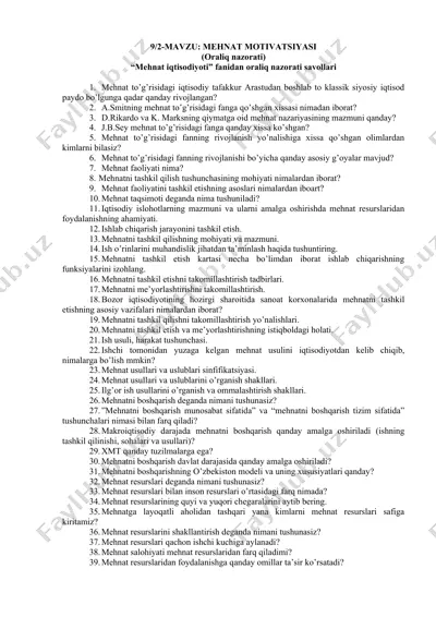 mehnat motivatsiyasi — DOCX