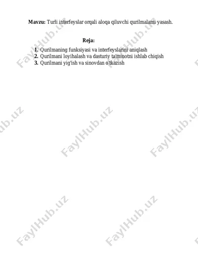 turli interfeyslar orqali aloqa qiluvchi qurilmalami yasash — PDF