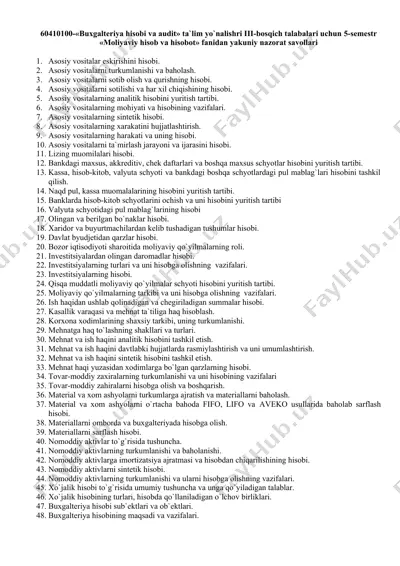 buxgalteriya hisobi va audit — DOC