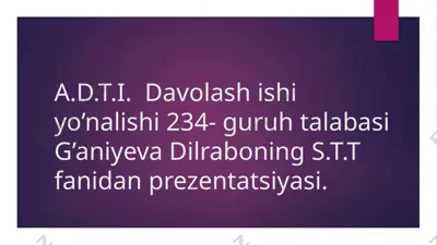 addektiv buzilishlar — PPTX