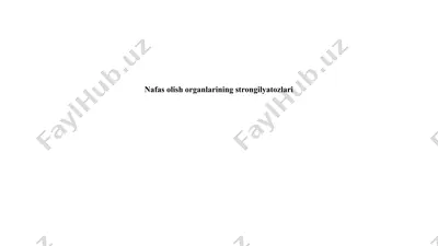 nafasolishorganlarining o'ziga xos strongilyatozlari — PPTX
