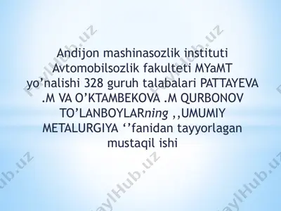 po’lat ishlab chiqarish — PPTX