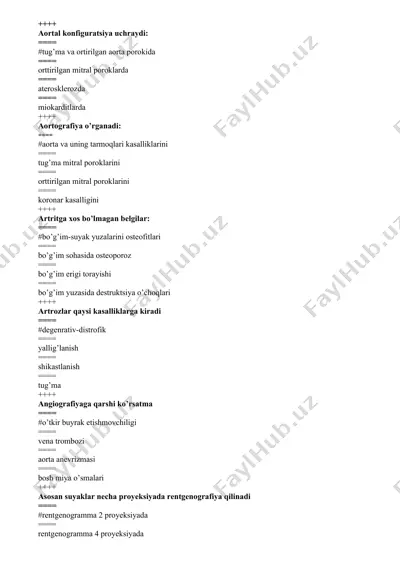 radiologik diagnostika haqida ma'lumotlar — DOCX