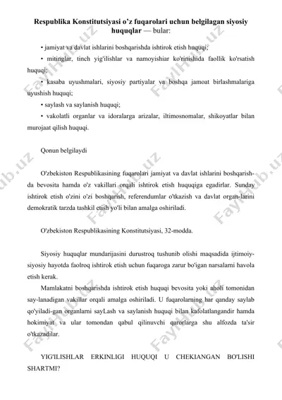 siyosiy huquqlar — DOC