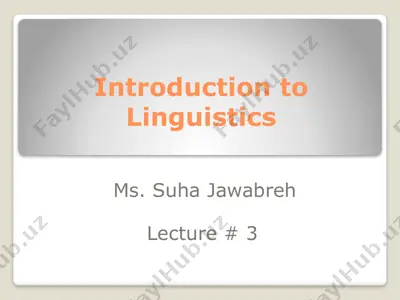 introduction to linguistics — PPTX