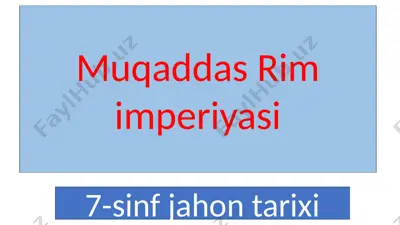 muqaddas rim imperiyasi — PPTX