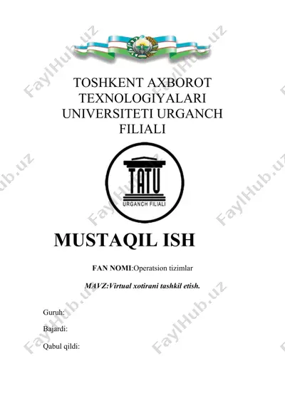 virtual xotira tashkil etish — DOCX