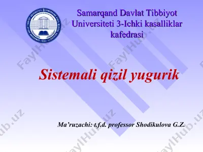 sistemali qizil yugurik — PPT