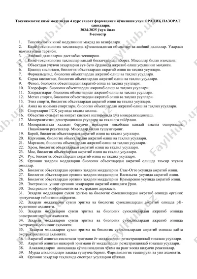 toksikologik kimyo moduli — DOCX