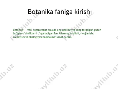 botanika faniga kirish — PPTX