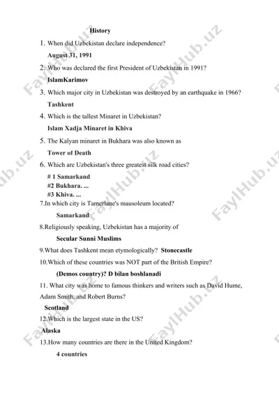 history of uzbekistan — DOCX