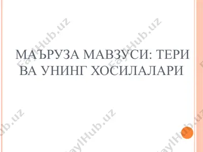 тери ва унинг хosilalari — PPT