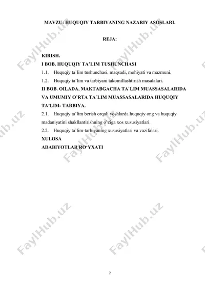huquqiy tarbiyaning nazariy asoslari — DOCX