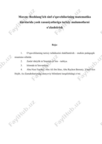 pedagogik fikrning tarixiy ahamiyati — DOCX
