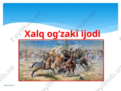 xalq og’zaki ijodi — PPTX