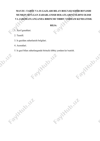 is gazidan zaharlanish holatlari — DOCX