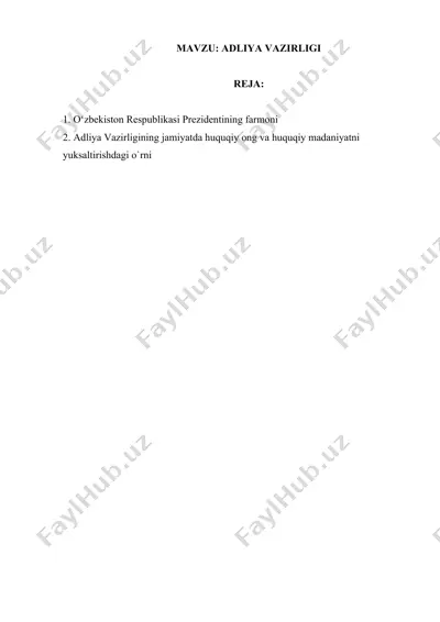 adliya vazirligi faoliyati — DOCX