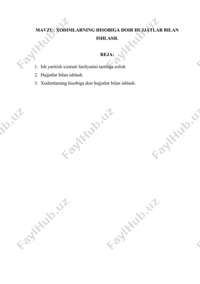 hujjatli boshqaruvni qo'llab-quvvatlash (ofis ishi) — DOCX