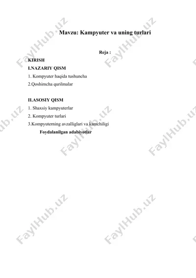 kompyuter va uning turlari — DOCX