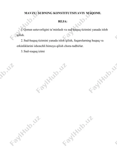 sudning konstitutsiyaviy maqomi — DOCX