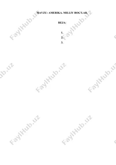 theodore roosevelt milliy bog'i — DOCX