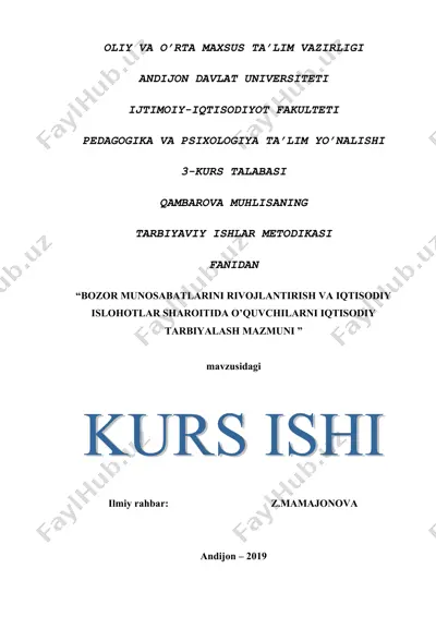 tarbiyaviy ishlar metodikasi — DOC