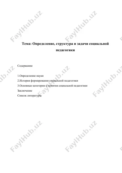 социальная педагогика — DOC
