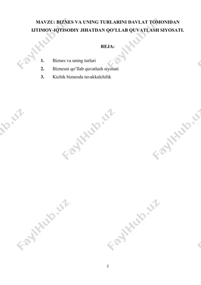 biznes va uning turlari — DOCX
