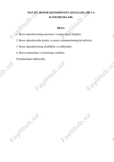 bozor iqtisodiyoti — DOCX