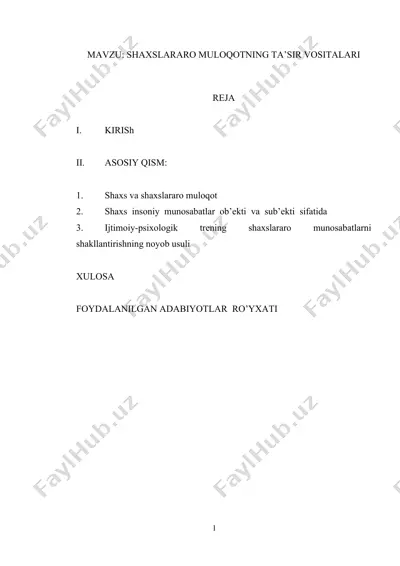 shaxs va shaxslararo muloqotning ta’sir vositalari — DOC
