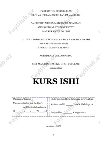 sinf majlisini tashkil etish usullari — DOC