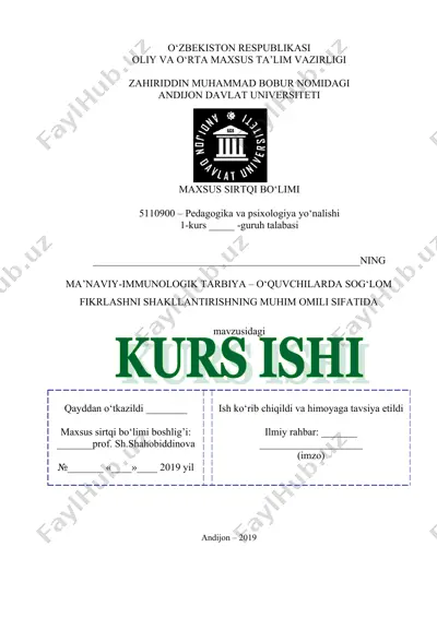 ma’naviy-immunologik tarbiya – o‘quvchilarda sog‘lom fikrlashni shakllantirishning muhim omili sifatida — DOC