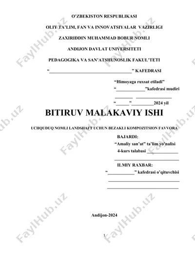 uchquduq nomli landshaft uchun bezakli kompozitsion favvora — DOC