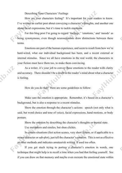 character emotions guide — DOCX