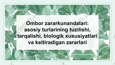 ombor zararkunandalari haqida ma'lumotlar — PPTX