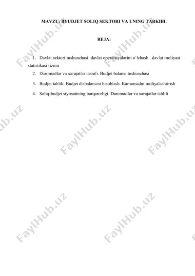 soliq-budjet siyosati — DOCX