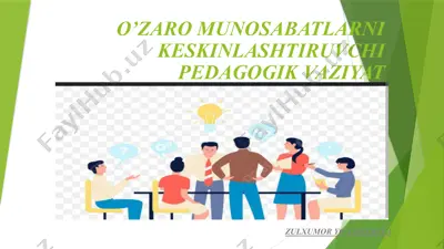 o’zaro munosabatlarni keskinlashtiruvchi pedagogik vaziyat — PPTX