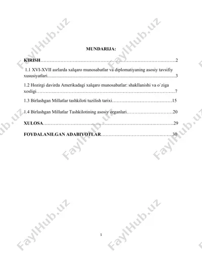 xalqaro munosabatlar va diplomatiya tarixi — DOCX