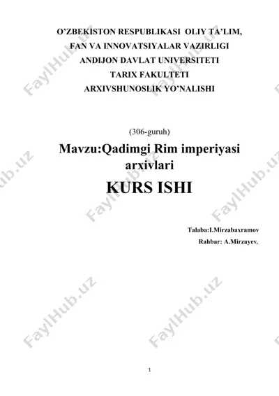 qadimgi rim imperiyasi arxivlari — DOCX